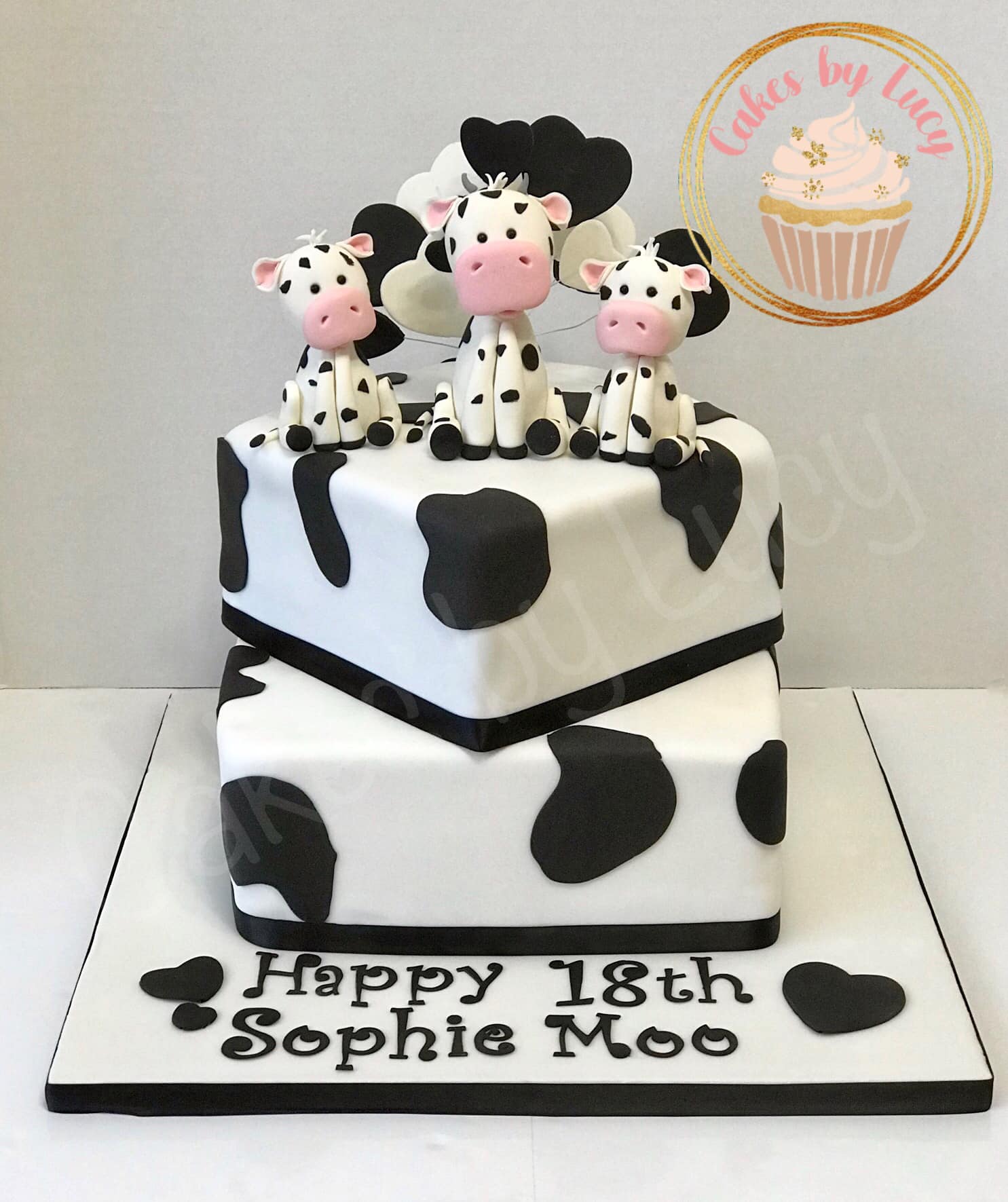 2 Tier Cow Cake