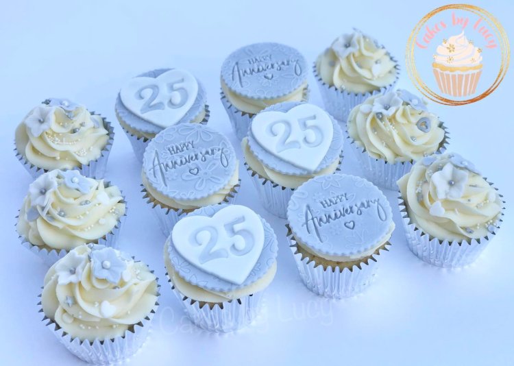 Silver Anniversary Cupcakes