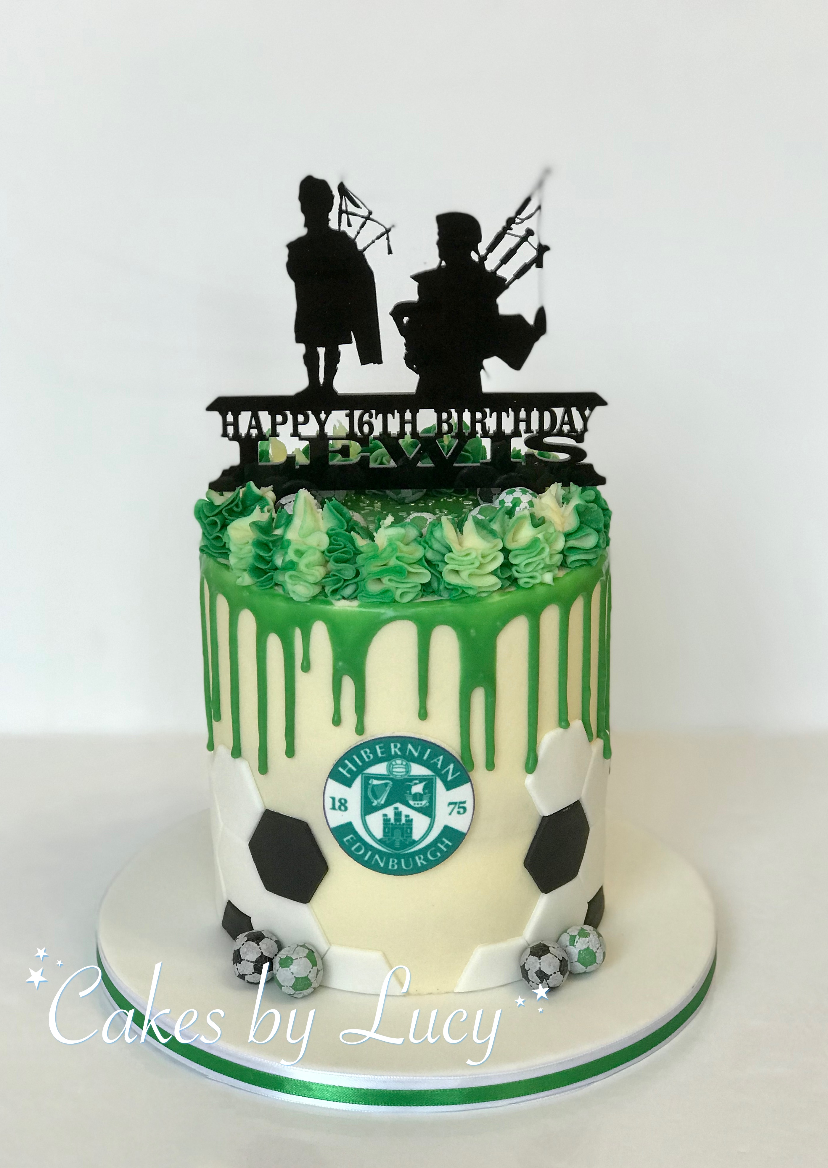 Football and piper drip cake