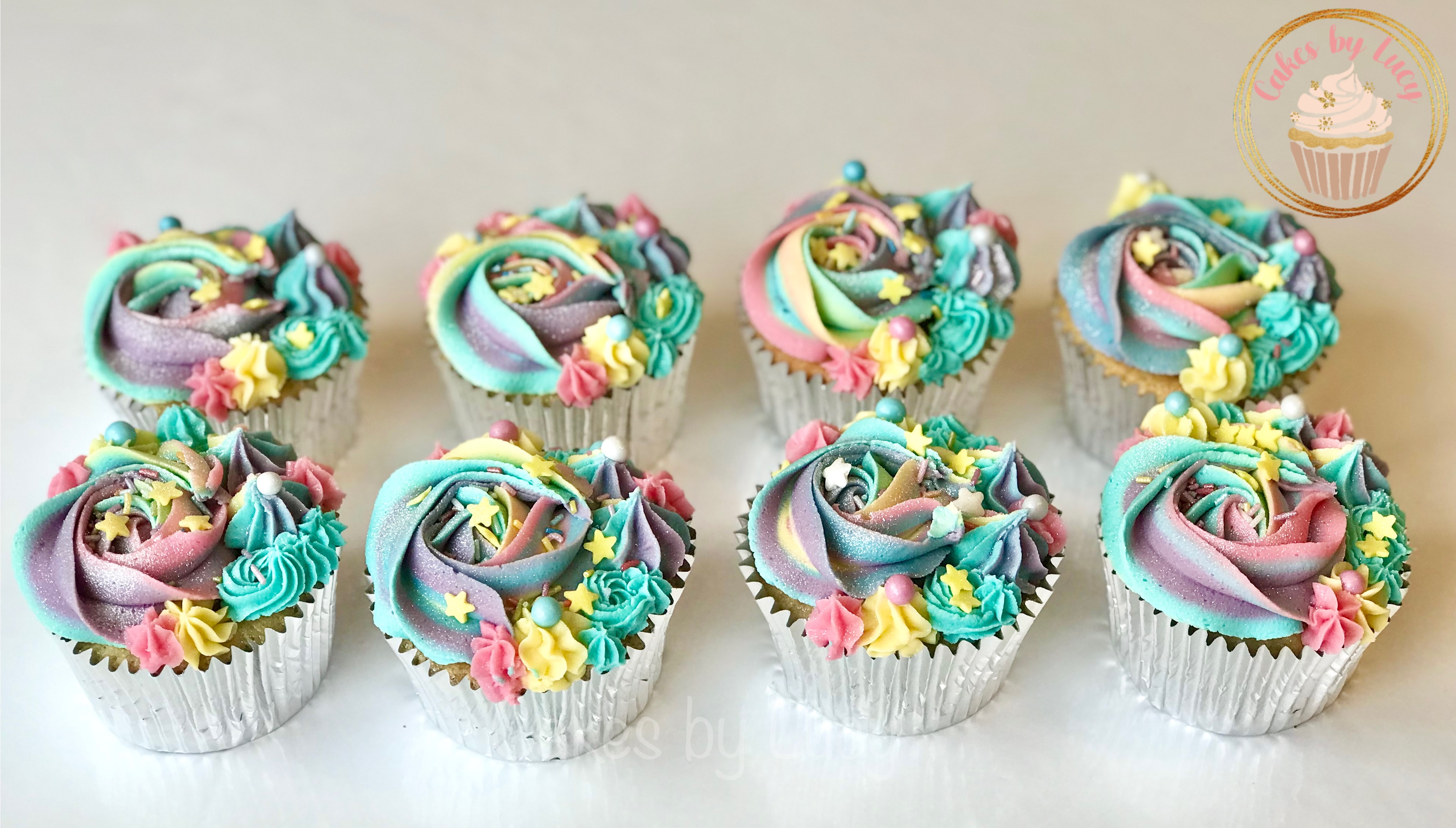 Rainbow cupcakes