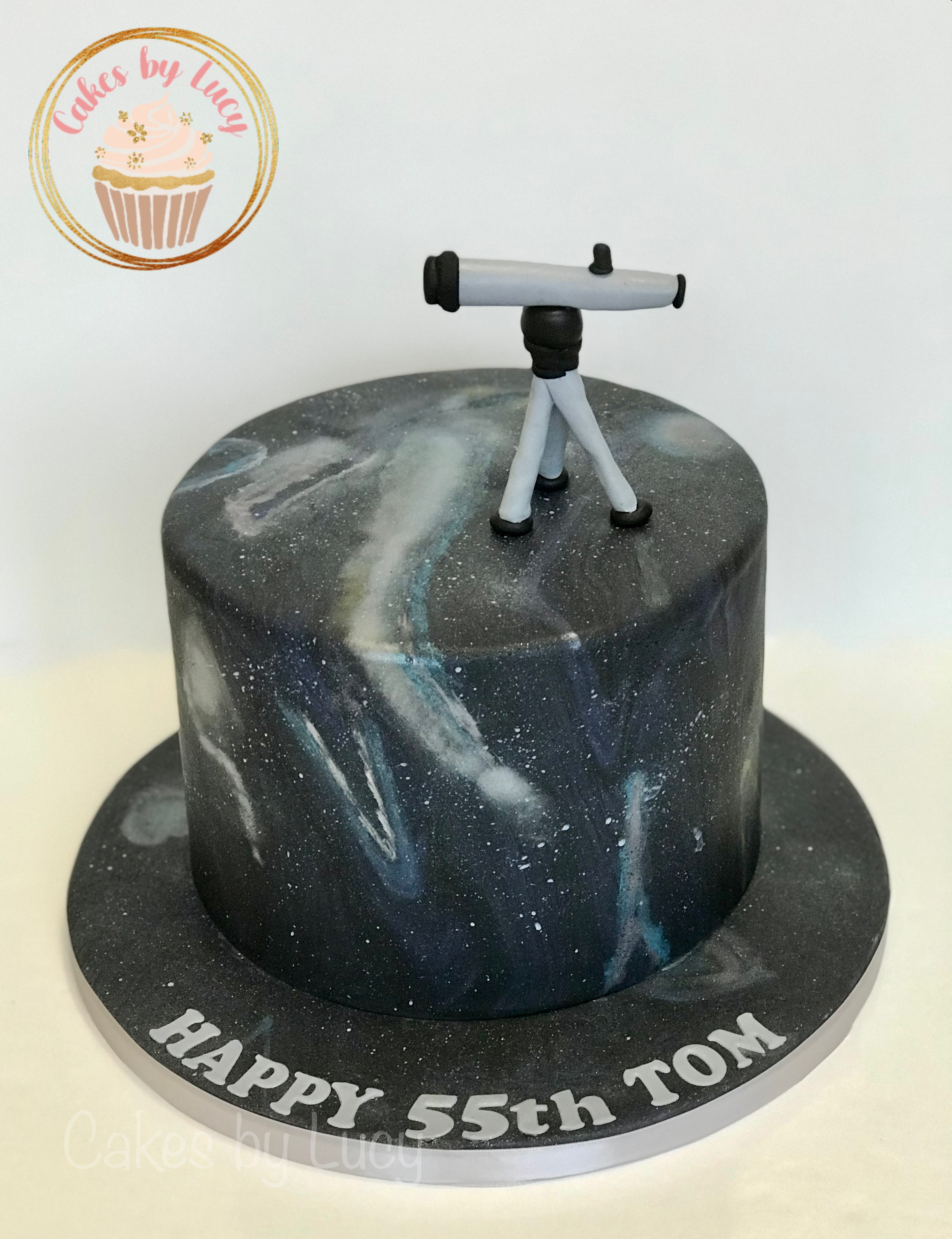 Galaxy cake with model telescope
